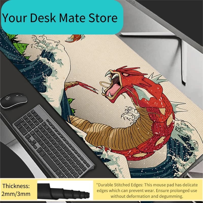 Tappetino per Mouse Grande XXL da Gaming, Tappetino per Tastiera Mini PC, Tappeto in Gomma per Scrivania, Tapis Souris Gaming per Notebook, Mousepad P-Pokemons Gyarados