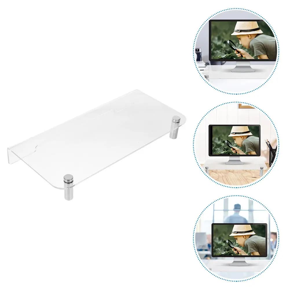 Chic Simple Design Monitor Riser Stand Desktop Organizer Laptop Stand Computer Screen Riser Monitor Lifting Rack Desk Shelf