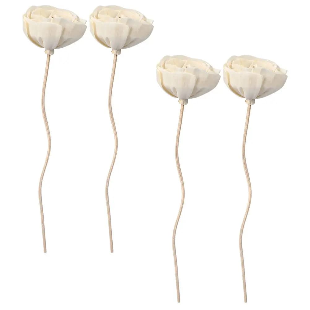 4 Pezzi Bastoncini Diffusori di Aromi a Forma di Fiore, Design Semplice, Bastoncini Aromatici Senza Fiamma per Casa, Ufficio, Stanza, Decorazioni Diffusori in Rattan