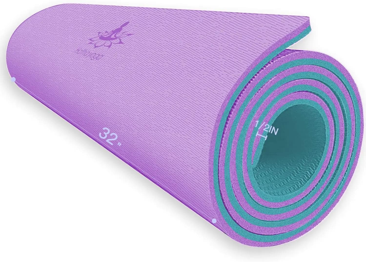 Tappetino Yoga Extra Spesso in TPE 72x32 Pollici 1/2" con Texture Antiscivolo per Allenamenti a Casa e in Palestra