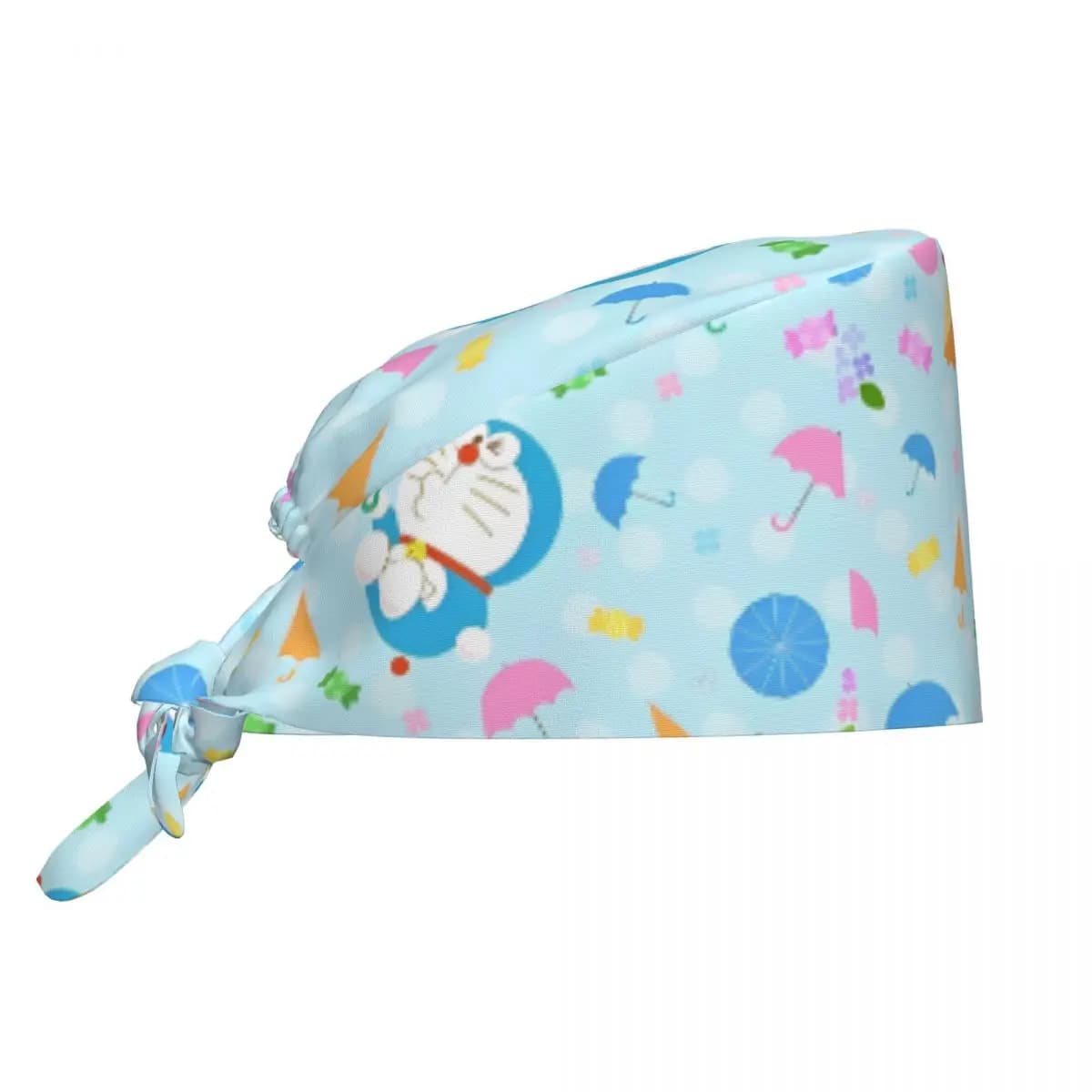 Cappelli da infermiera Doraemon, berretti da lavoro unisex da donna, berretti chirurgici alla moda con laccetti posteriori, morbidi e comodi cappelli medicali