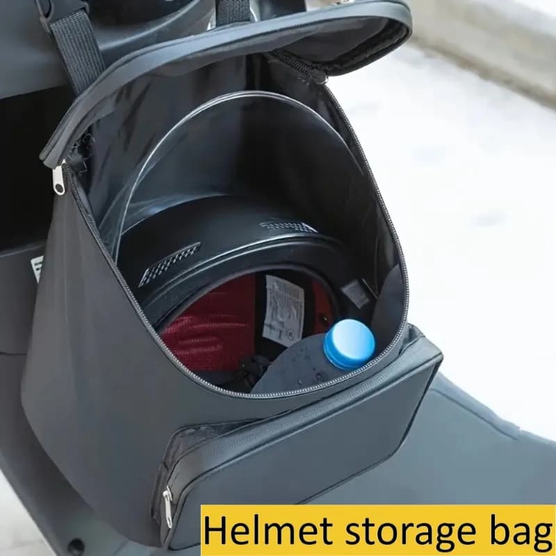 Black bike bag for motorcycle scooter + white case - Large capacity helmet case