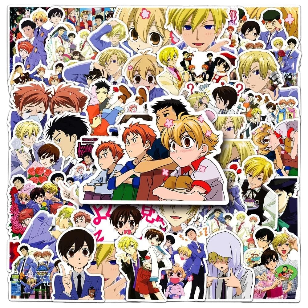 50pcs Anime Ouran High School Host Club Waterproof Stickers Manga Carton Cute Case Notebook Decorations Trendy Gift