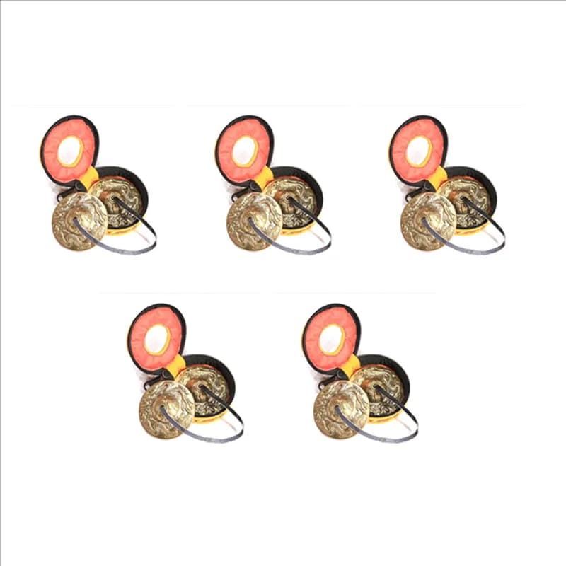 5X Yoga Cymbals Brass Cymbal Bell Chimes Tibetan Buddhist Style Tingsha Meditation Yoga Accessory Instrument Cymbals,C-AT20