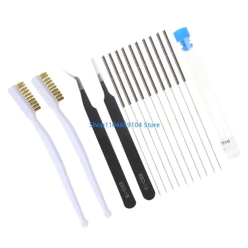 Pulitore per ugelli stampante 3D 0,2/0,25/0,3/0,35/0,4 mm Pinzette per pulizia aghi