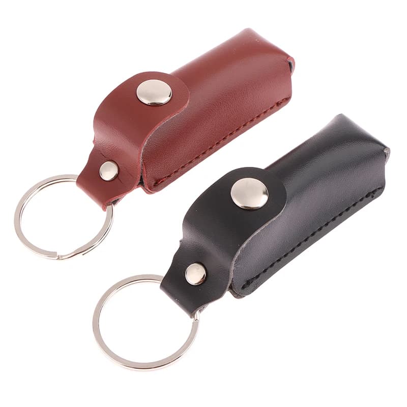 New 1pc USB Case Protective Bag Portable Pocket Leather Key Ring For Usb Flash Drive Car Keychain Pendant