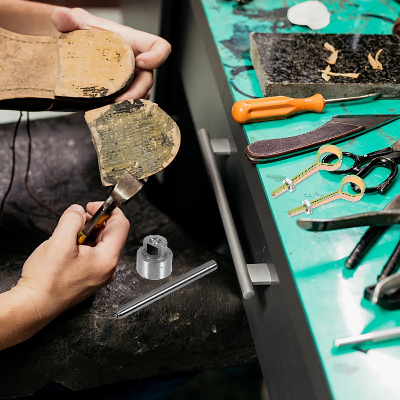 Set di 1 attrezzo per occhielli per scarpe in acciaio resistente, strumento per l'installazione di ganci per lacci, per riparazione di scarponi da trekking, attrezzi a leva per il fissaggio di ganci per stivali