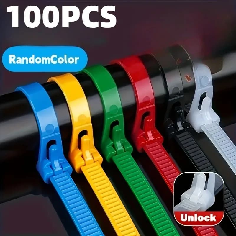100 fascette stringicavo in nylon autobloccanti, per fissaggio sicuro, adatte per uso domestico, ufficio e industriale, organizer per cavi.