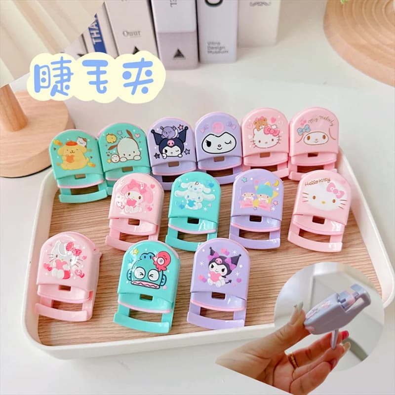 Nuovo Pieghevole Portatile Hello Kitty Sanrio Anime Kuromi Piegaciglia Strumento di Bellezza per Trucco e Styling Ciglia