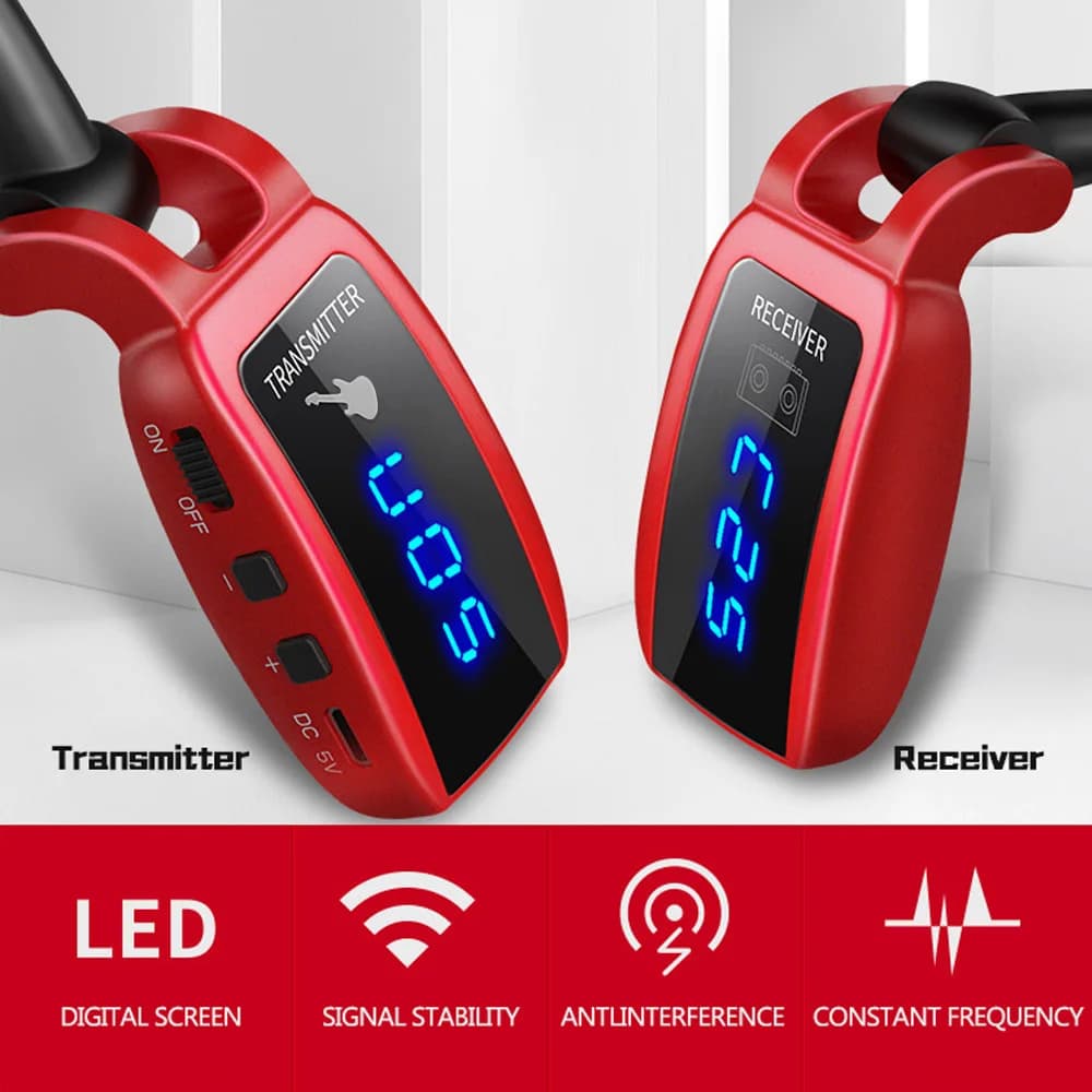 Sistema di chitarra Wireless ricevitore trasmettitore per chitarra ricaricabile Set chitarra elettrica Bass Pick Up accessori per chitarra