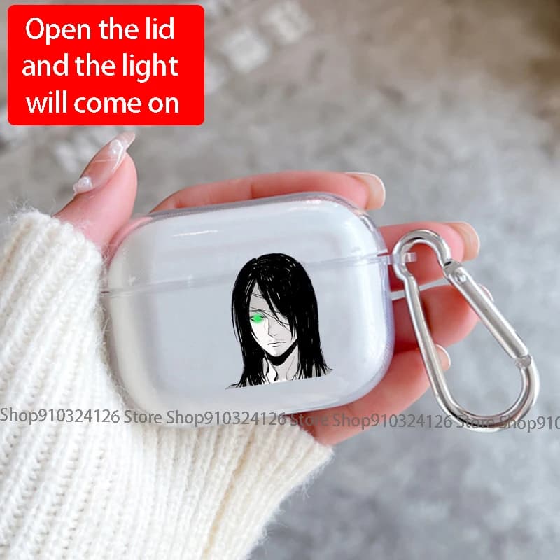 Anime Attack on Titan Transparent Case for Airpods 4Pro 3 2 hingeki No Kyojin Levi Eren Yeager Airpod Custody TPU Headphones