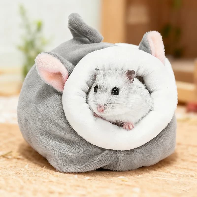 Cotton Nido for hamsters Warm Winter Furnishings for pets Winter sleeping bag Small Fossa House for bears in golden silk Nido for mouse Sand for sleeping