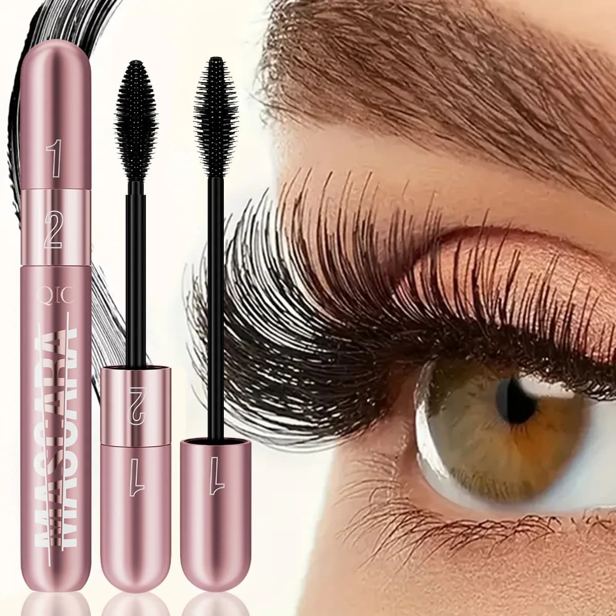 Waterproof 4D Mascara, Volumizing, Long Life, Anti-Watch, Incurvent Effect, For Large Eyes, Makeup Tools