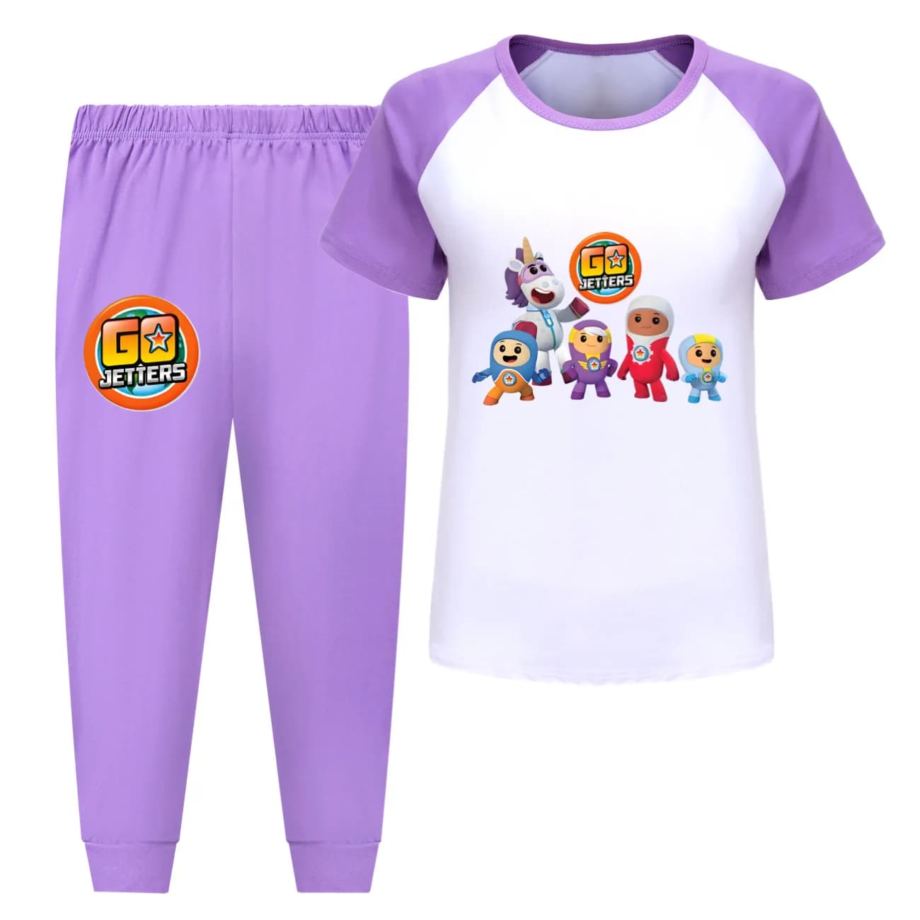 Go Jetters Pyjamas Kids Cartoon Casual Pajamas Set Baby Girls Short Sleeve Tshirts Pants 2pcs Suit Children's Sets Boy Nightwear