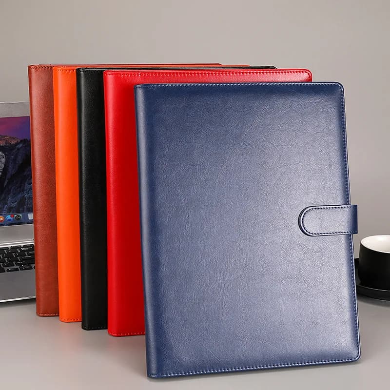 Padfolio in pelle A4 Portfolio Cartella portadocumenti Porta documenti Contratto aziendale Morsetto per carta Blocco note per ufficio