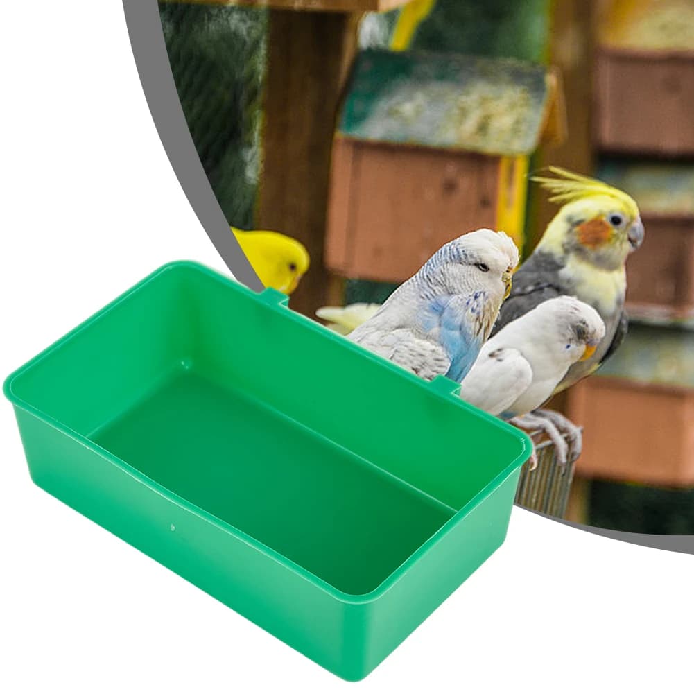 Vasca da bagno per uccelli, ciotola per uccelli, pappagalli, parrocchetti, gabbia per uccelli, appesa in plastica, gabbia per piccioni, acqua, cibo, mangiatoia per uccelli, animali domestici