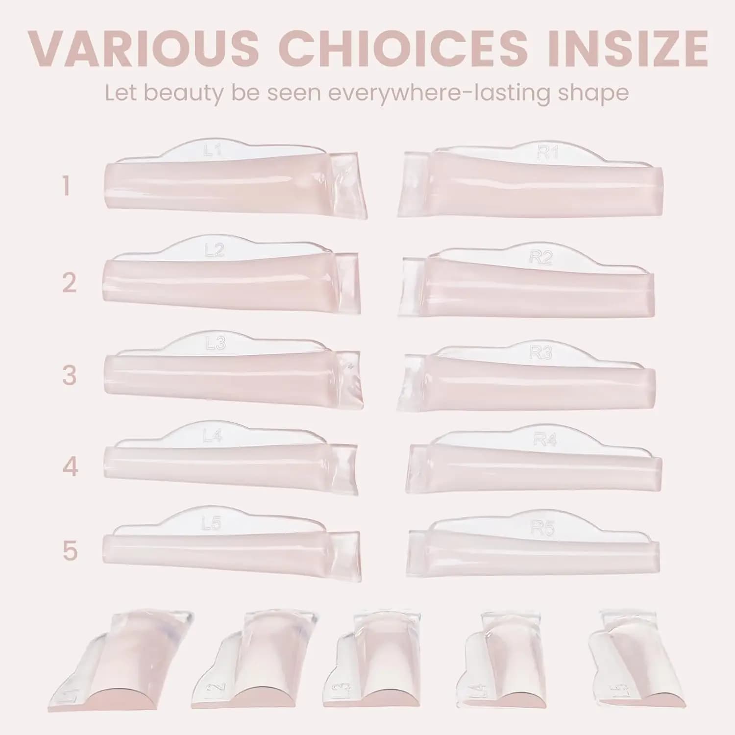 Libeauty 5 Pairs C Curl Silicone Perming Pad Lash Lift Pad Lifting 3D Eyelashes Eyelash Lift Extension Curler Applicator Tool