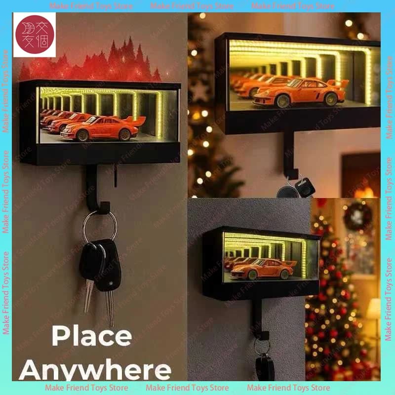 Infinity Garage Keychain Hanger Keypit Garage Key Holder Race Car Key Holder Wall Mount With Led Car Keys Display 3d Keys Rack
