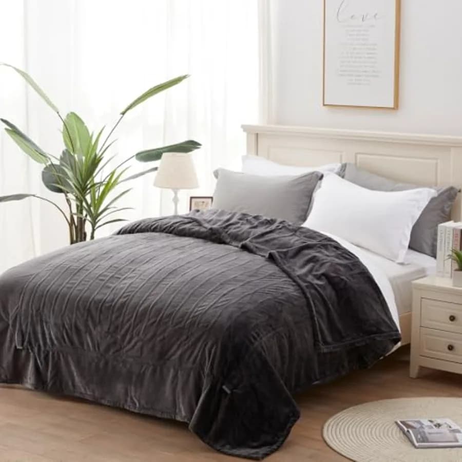 Coperta Elettrica Riscaldabile con 10 Livelli di Calore, Spegnimento Automatico Dopo 12 Ore, Protezione da Surriscaldamento, Lavabile in Lavatrice, in Flanella