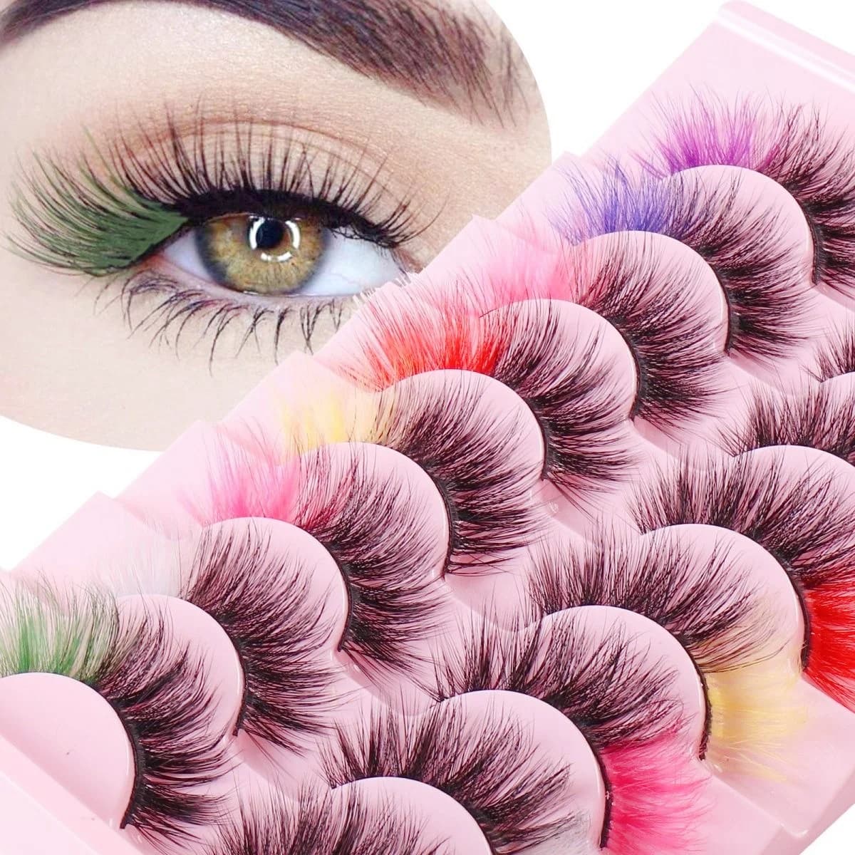 8 paia di ciglia finte colorate, ipoallergeniche e vivaci per cosplay e glamour quotidiano, regalo perfetto per le donne