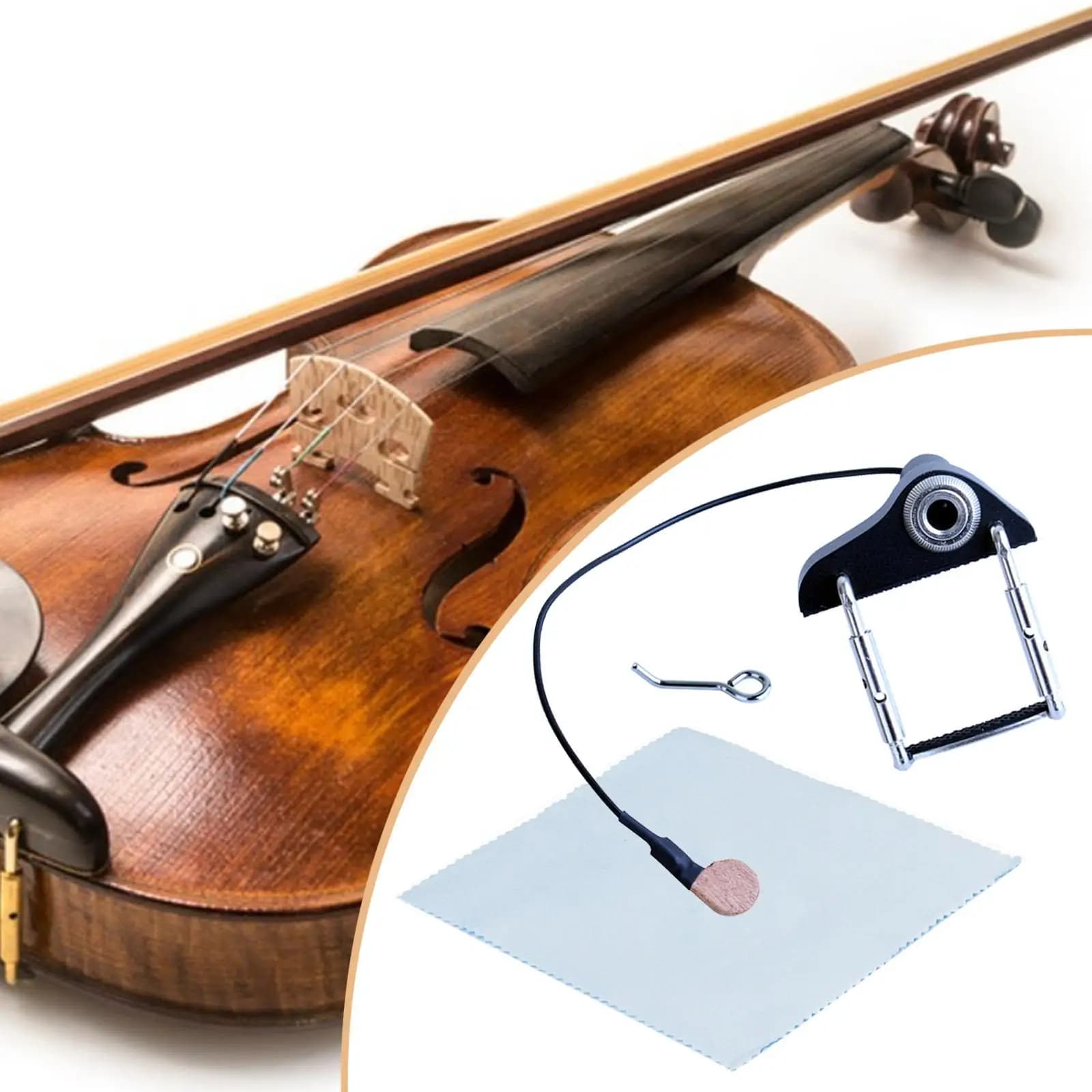 Microfono a clip per violino con cuscino morbido antiscivolo e collo flessibile, per Ukulele, Arpa, Banjo, Chitarre Elettriche, Bassi