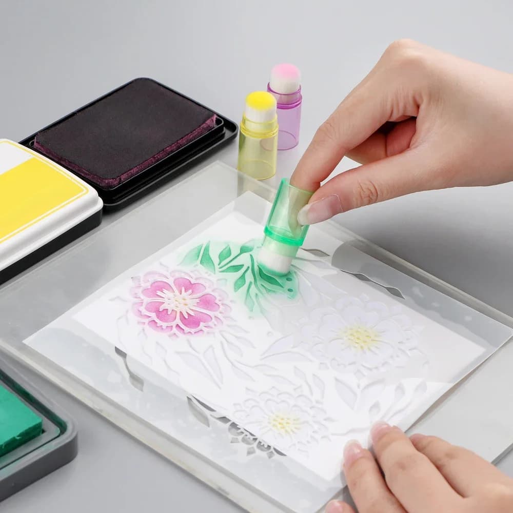 8 stackable blender brushes, soft bristles, ink mixing tools, to make postcards, painting, drawing