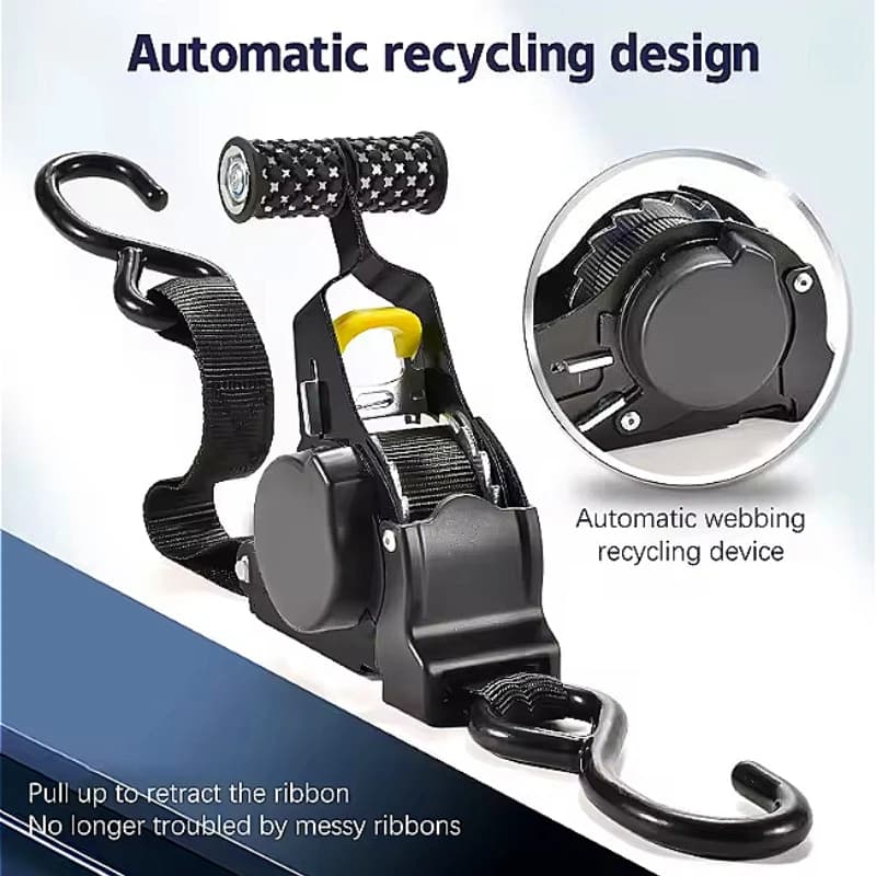 Cinghie retrattili per nastro termoretraibile automatico con cinturino a cricchetto automatico per motocicli Cinghie per bagagli convenienti