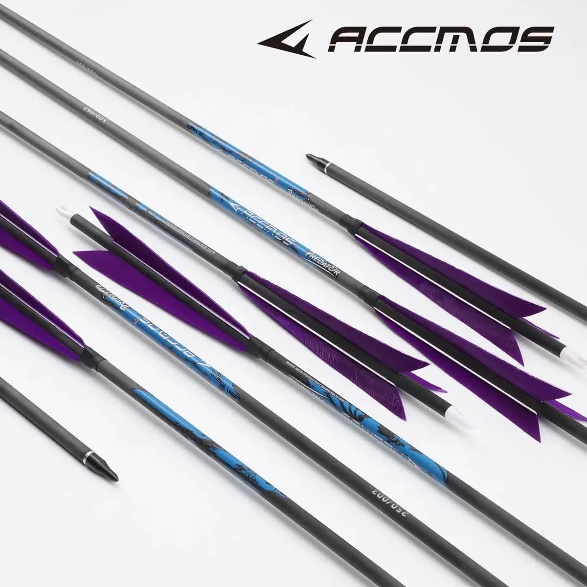 ID 6.2mm Natural Feather Carbon Arrows Spine 250-800 Shaft with 5in Turkey Feathers 100 Grain Point for Archery Hunting Target