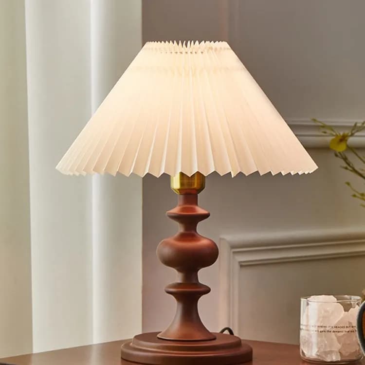 Lampade da Terra in Legno con LED per Artigianato Tessile, Lampade da Tavolo per Soggiorno, Camera da Letto, Comodino, Atmosfera, Studio, Toeletta, Lettura