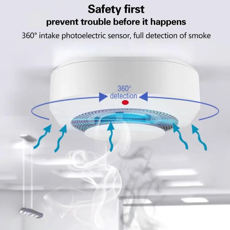 TAIBOAN Rilevatore di fumo WiFi Controllo APP intelligente Sensore di allarme sonoro di fumo antincendio wireless Sicurezza domestica per TUYA Smart Life