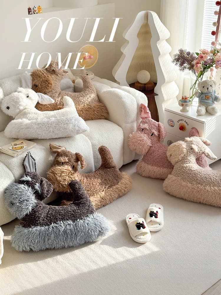 Cuscino a Forma di Cane Cartone Animato, Supporto Lombare, Cuscino per Dormire con Imbottitura Inclusa, Cuscino Decorativo per Divano, Tessile per la Casa Unico