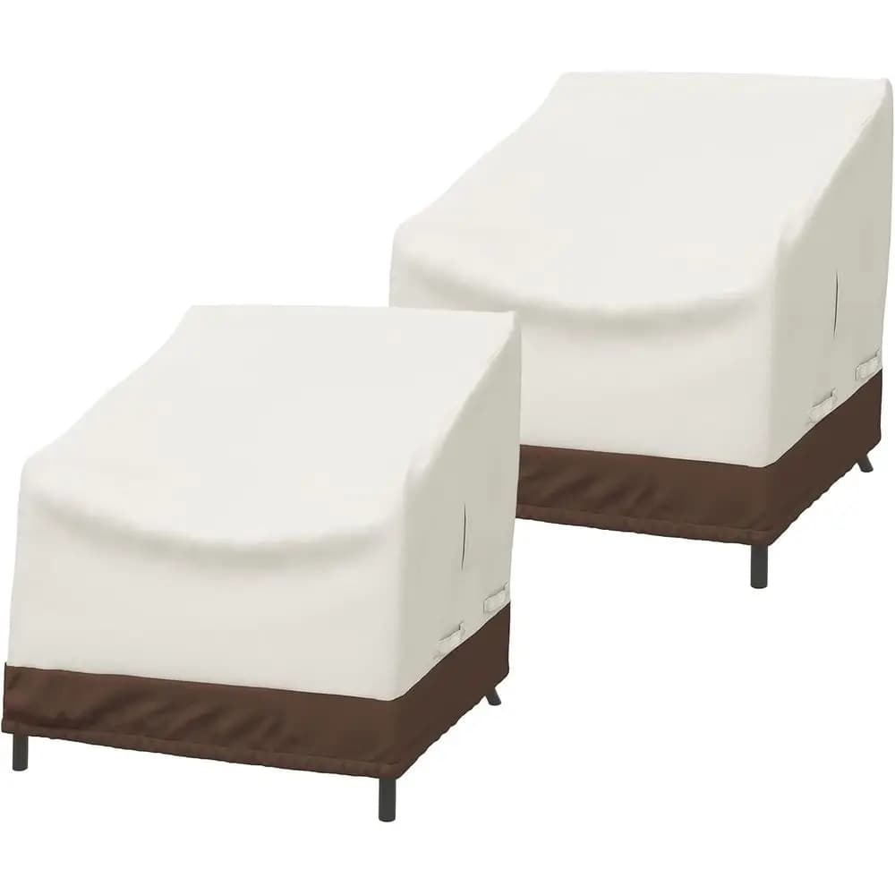 Outdoor Patio Furniture Covers, Waterproof Deep Seat Sofa Covers, UV Protection, Adjustable Straps, 31x38x29, Set of 2, Beige