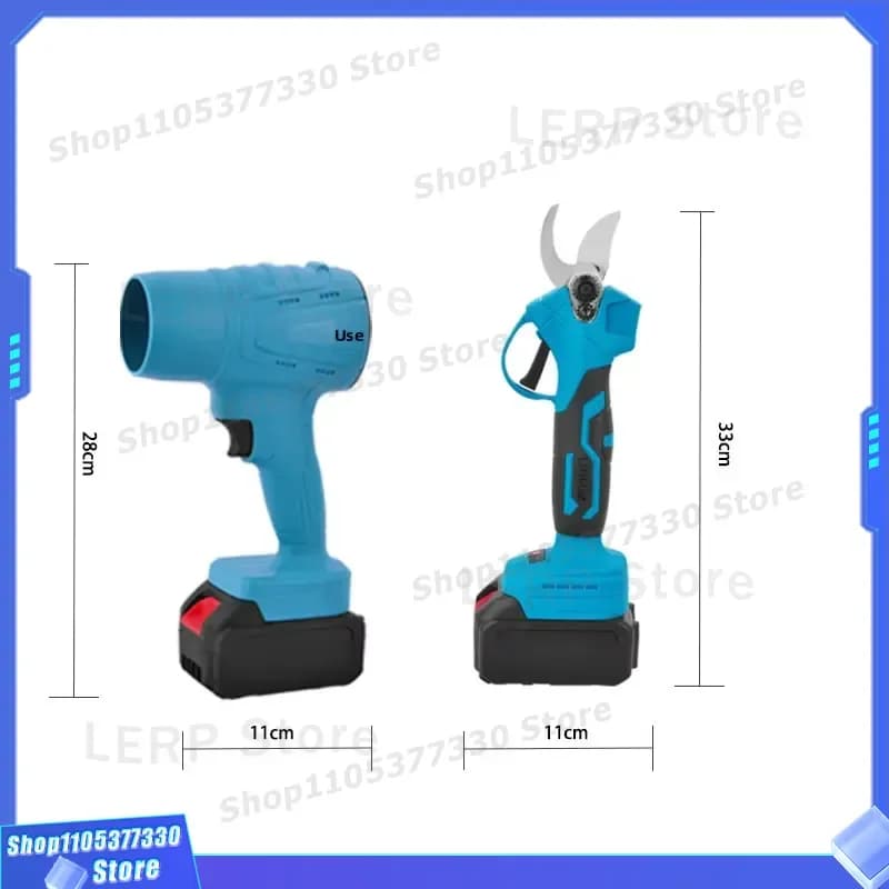 4 Piece Rechargeable Garden Tool Set Electric Leaf Blower Pruning Shears Cordless Saw Lawn Mower Kit for Yard Maintenance OEM