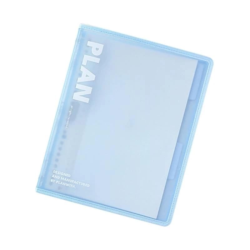 Quaderno ricaricabile a fogli mobili in formato B5 con copertina in PP trasparente, rilegatura rinforzata, ideale per l'ufficio