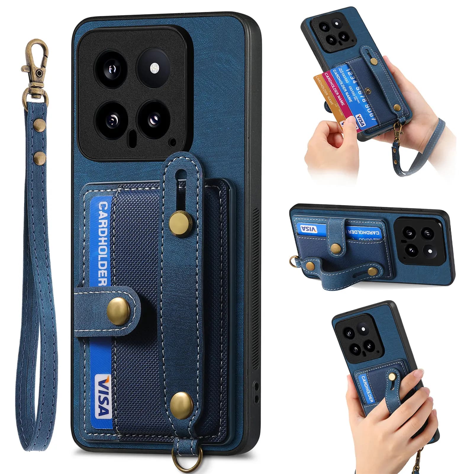 Carte da polso custodia a portafoglio in pelle Solt per Xiaomi Redmi Note 13 Pro 12 Plus 12T 13T POCO X6 X5 X4 Pro X3 borsa tascabile con cinturino NFC