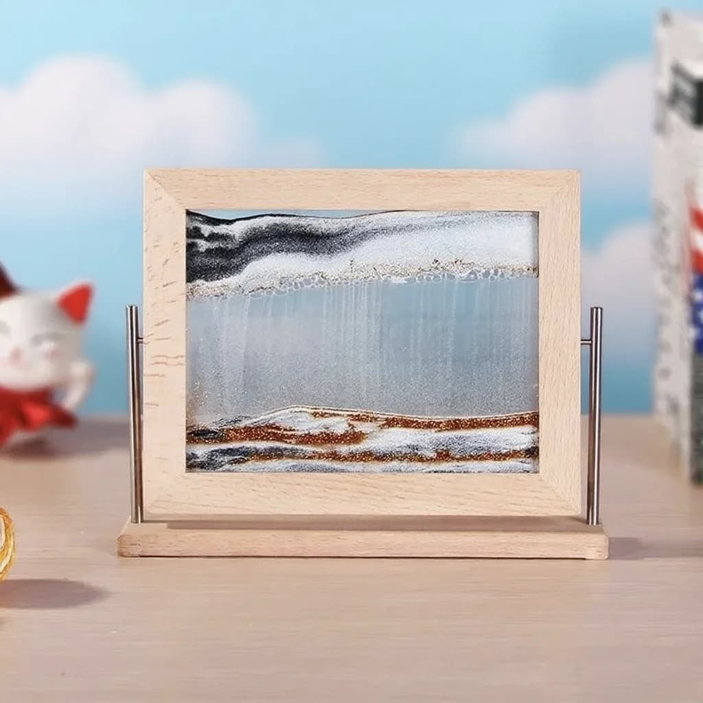 Rotante Paesaggio di sabbia in movimento Immagine artistica Sabbie mobili 3D Dinamico Clessidra liquida Cinetica che scorre sabbia Pittura Decorazioni per la casa Regali