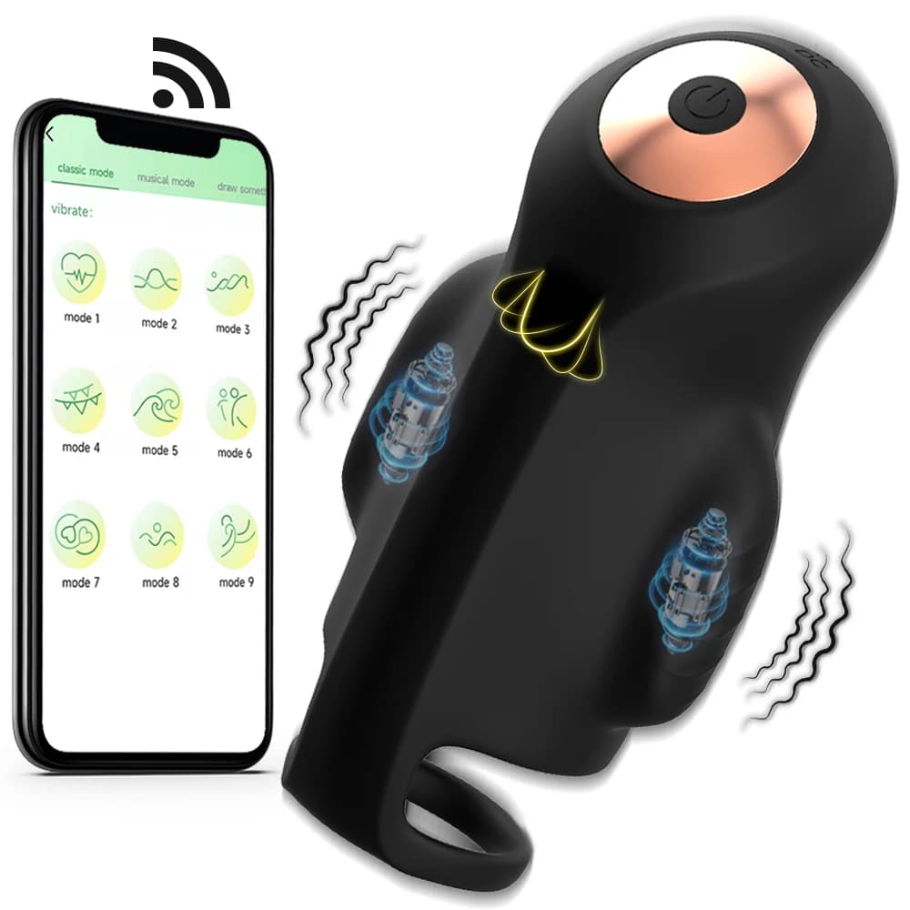 Vibratore di controllo APP per uomini Ritardo del pene Trainer Masturbatore maschile Glande Stimolatore Massaggiatore Uomini Vibratore Giocattoli del sesso Articoli per adulti