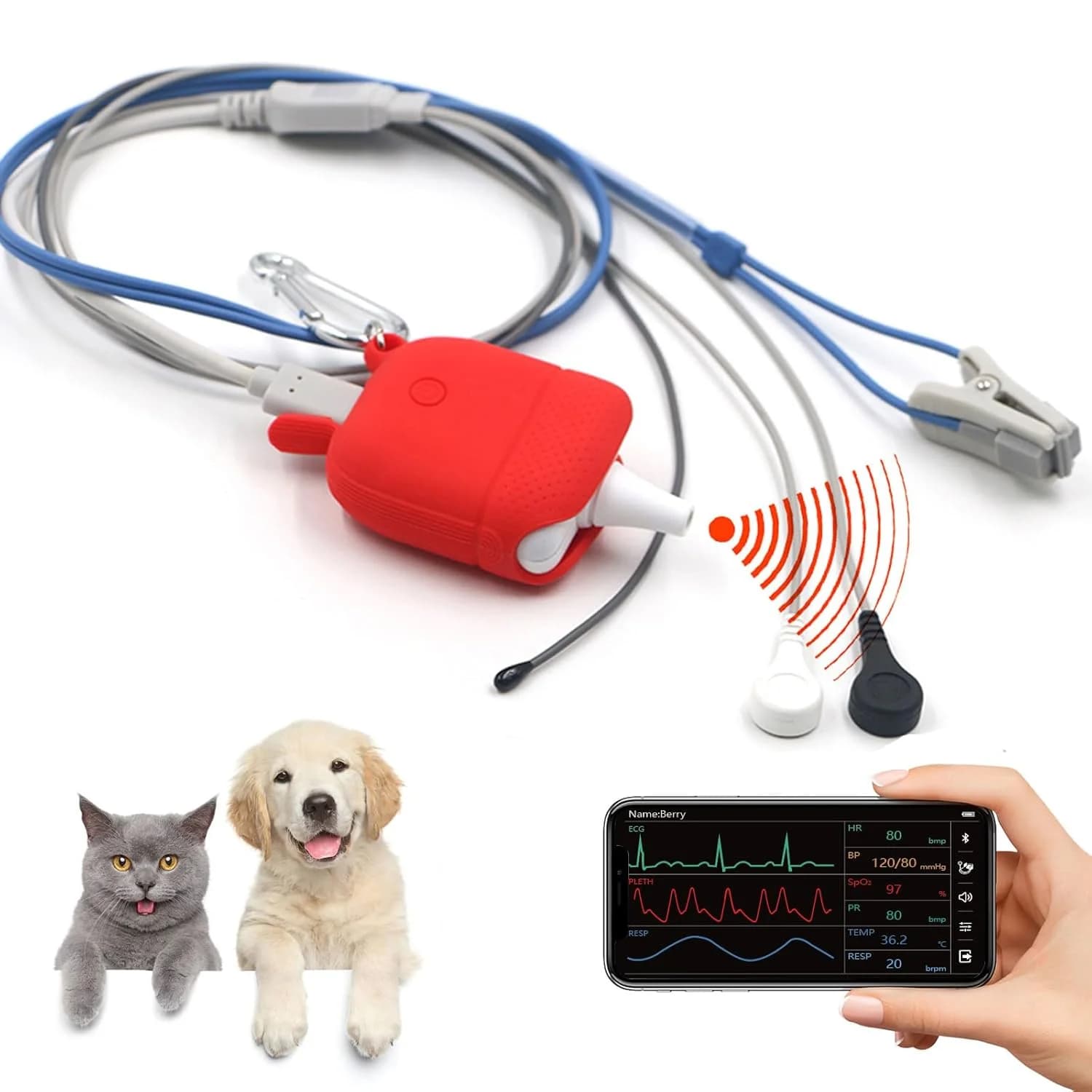 Veterinary medical devices for Bluetooth pulse oximeter for professional pet equipment
