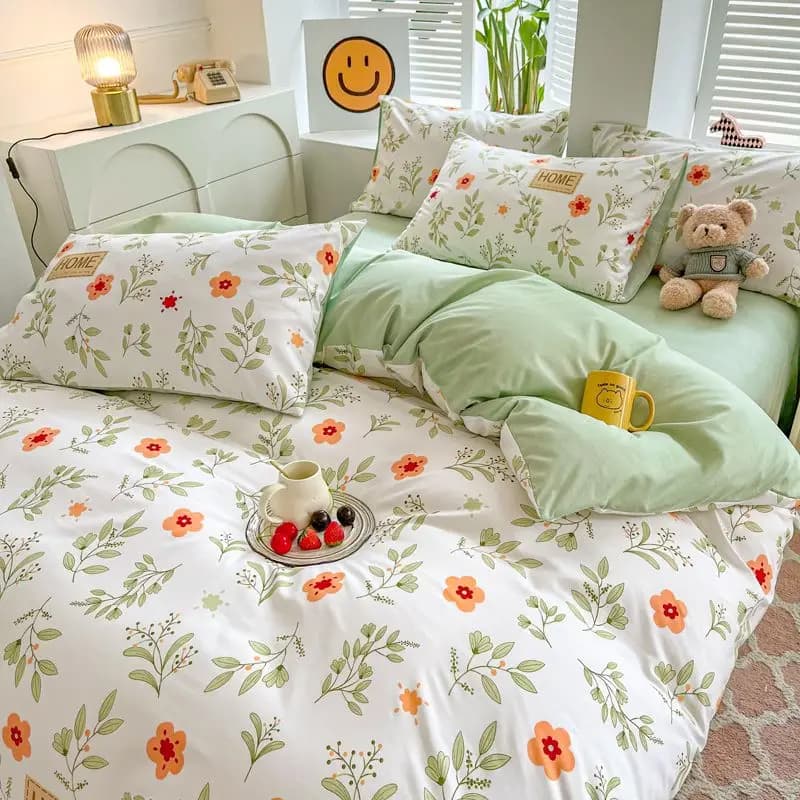 Ins Style Bedding Set Floral vendita calda singolo completo Queen Size copripiumino Kit No Filling lenzuolo piatto federe biancheria da letto carina