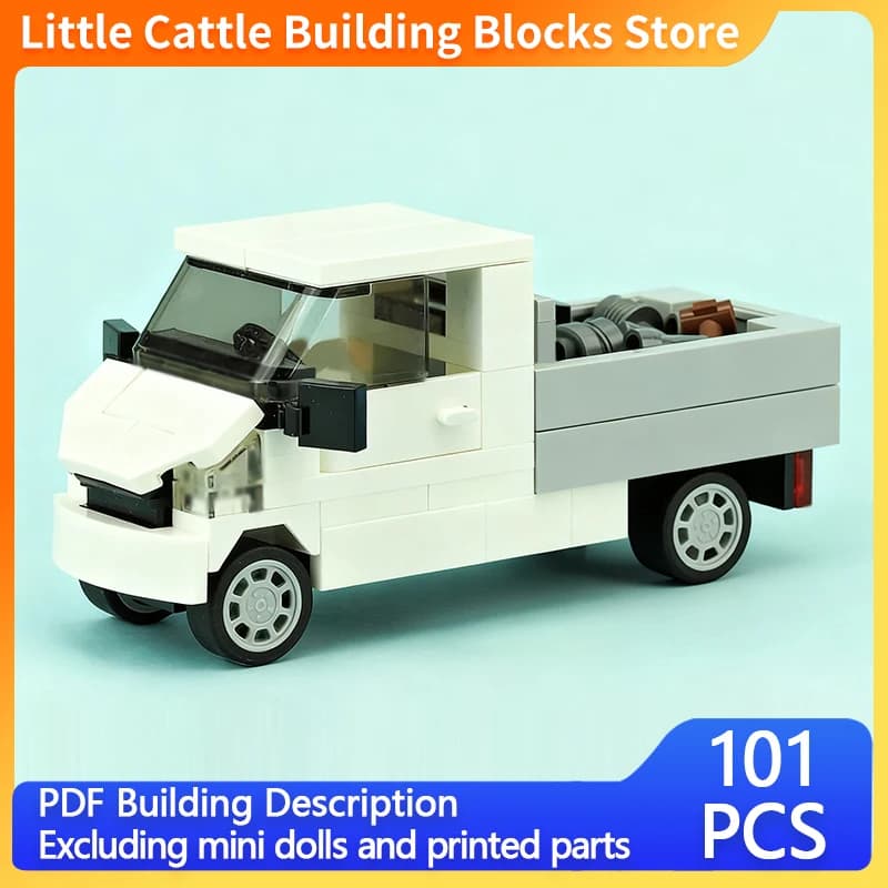 Speed Racing Car Model MOC Building Bricks Small White Truck Modular Technology Children Holiday Gifts Assemble Toys Suit