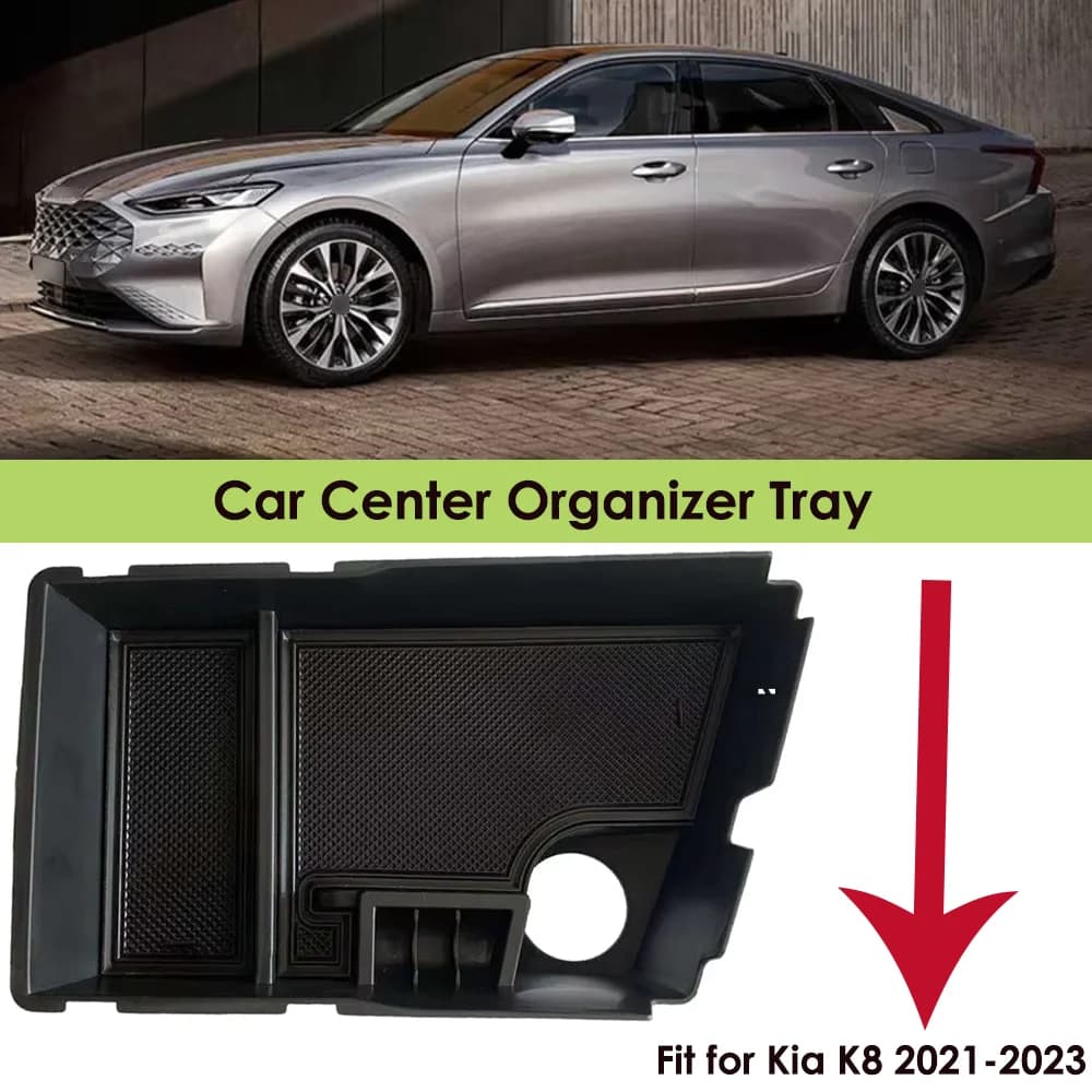 Per Kia K8 2021 + Car Center Console bracciolo scatola di immagazzinaggio contenitore interno Organizer vassoio ABS nero accessori per auto