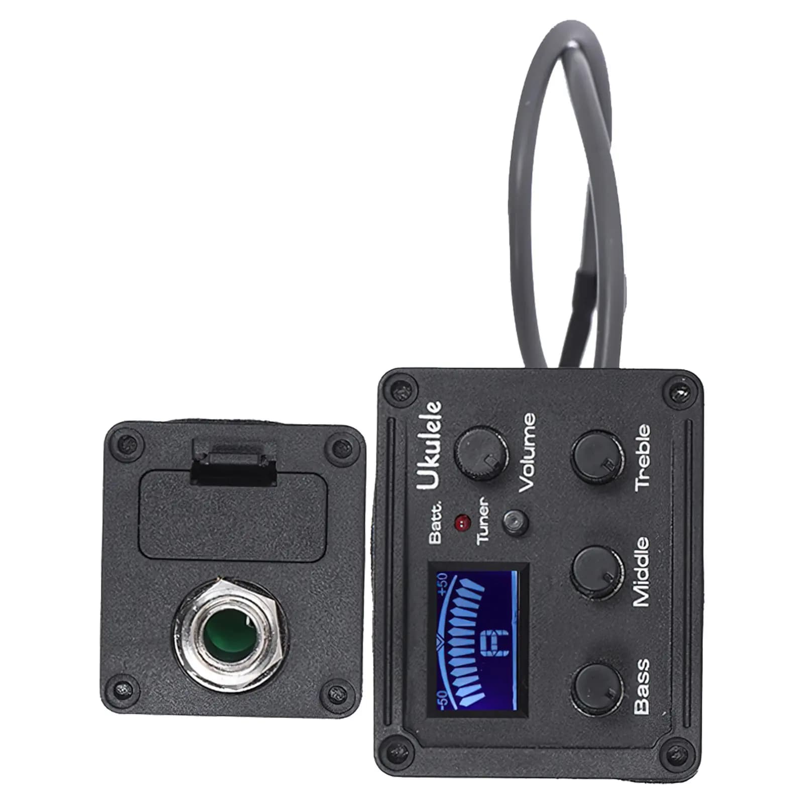 Preamplificatore per Ukulele con Equalizzatore a 10 Bande, Pickup Piezoelettrico con Display LCD, Accordatore e Funzione Metronomo di Precisione