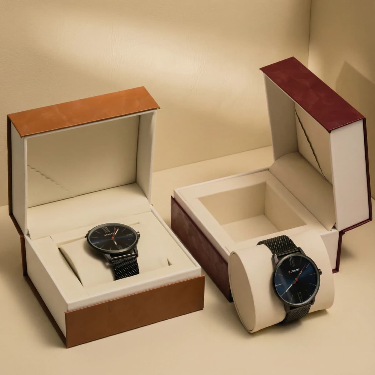 PU leather watch box, single watch case, travel organizer, clock tray, women's watch collection