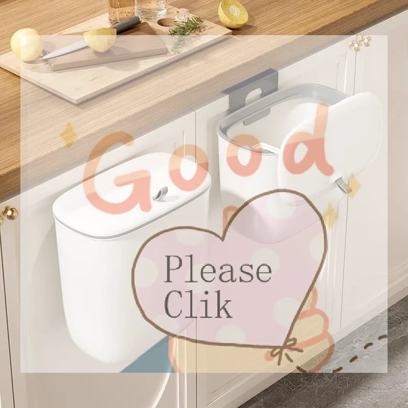 【HG】Wall Mounted Kitchen Trash Can With Lid Household Waste Bin For Toilet Living Room Paper Basket Cabinet Door Mount