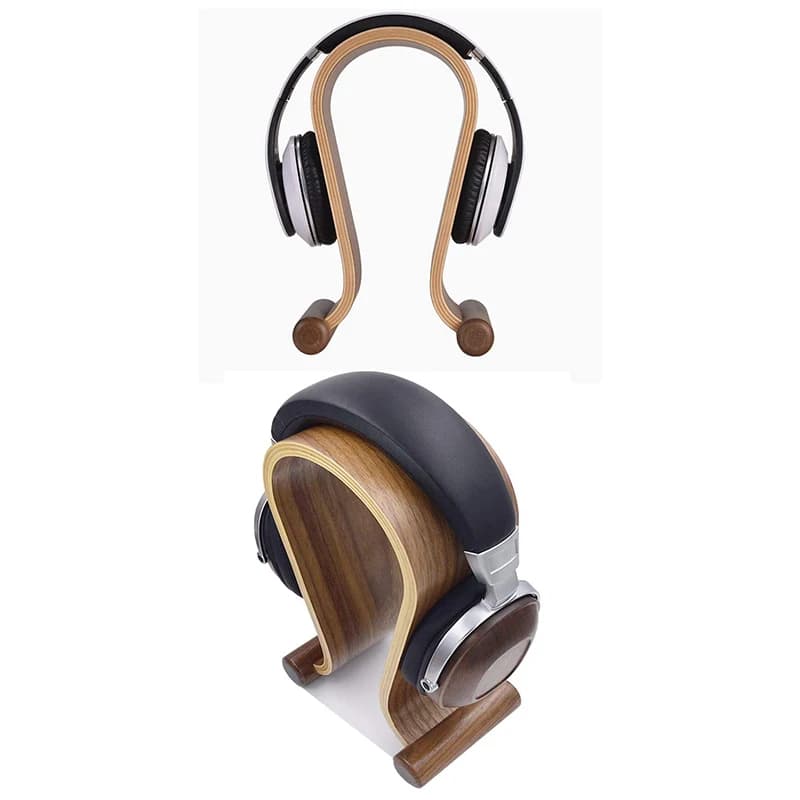 Top Deals Wooden Headset Holder,Universal Earphone Hanger Holder For Gaming Headsets & DJ Studio Headphones Desktop Headphone Ra