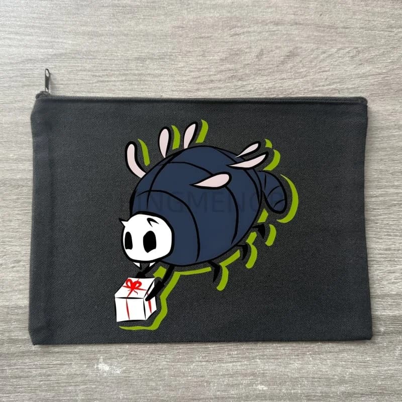 Borsa per il Trucco Hollow Knight Ghost Knight, Borsa da Viaggio in Tela con Stampa Lettera Zero, Portafoglio Piccolo