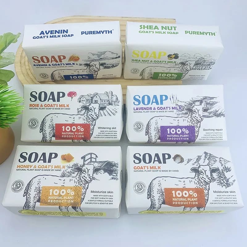 1PC Natural Handmade Goat Milk Soap Face Wash Bath Souvenir Soap Wedding Products Home Bathroom Products