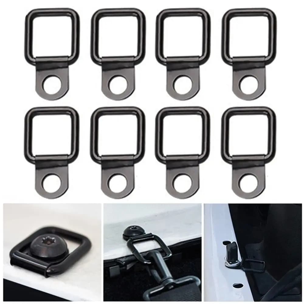 8Pcs Heavy Load D Ring Tie Down Trailer anchors anchoring ring metal traction hook square shape load fixing ring for car truck RV