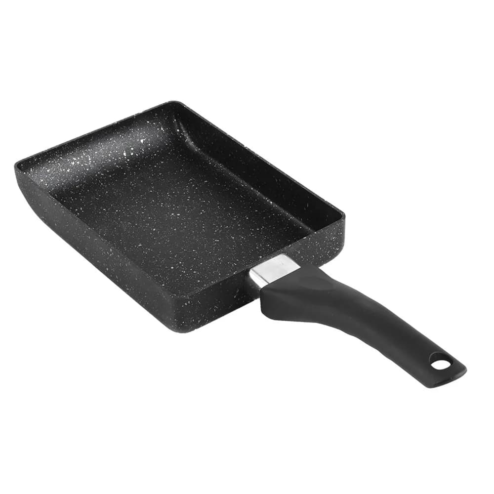 Utensile da Cucina: Padella Antiaderente per Tamagoyaki con Manico in Plastica, Rettangolare, Durevole e Portatile, per Omelette e Uova Arrotolate, Forniture per la Casa