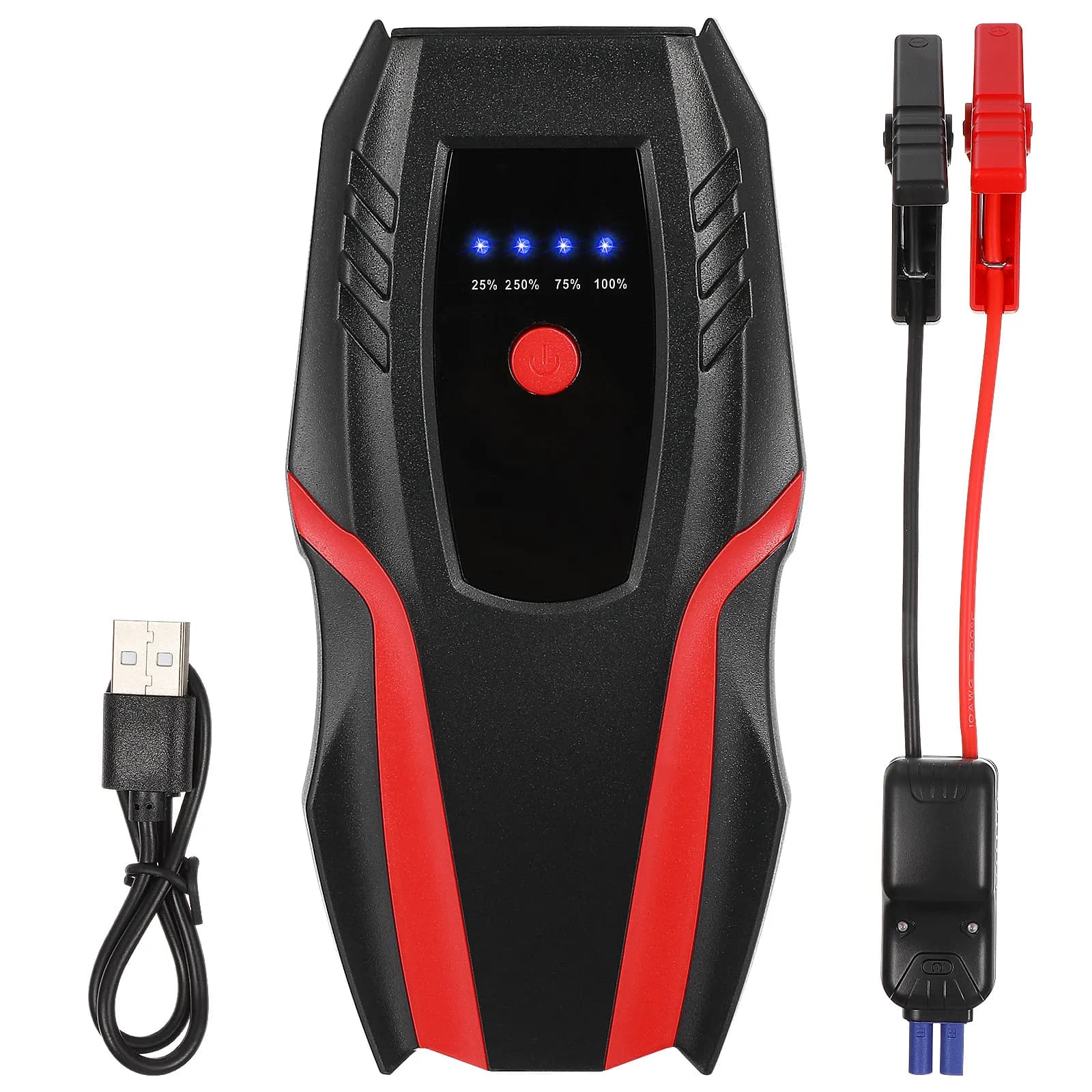 Avviatore d'Emergenza Portatile per Auto 12V, Power Bank per Avviamento, Booster per Veicoli, Uso Esterno, Ricarica Rapida, Luce LED